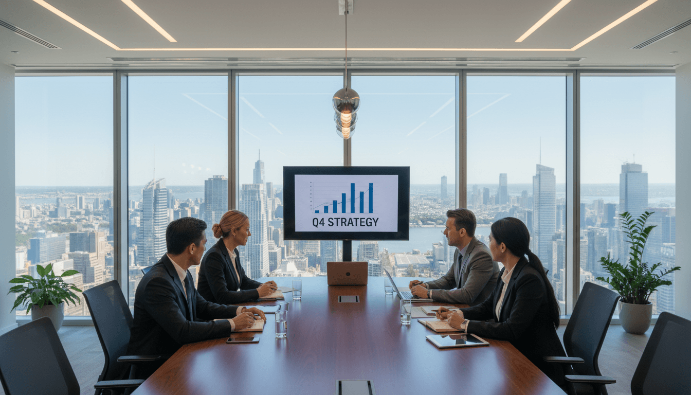 Executive team meeting in a modern boardroom